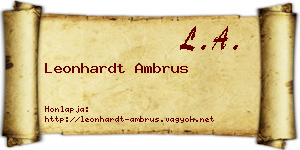Leonhardt Ambrus névjegykártya